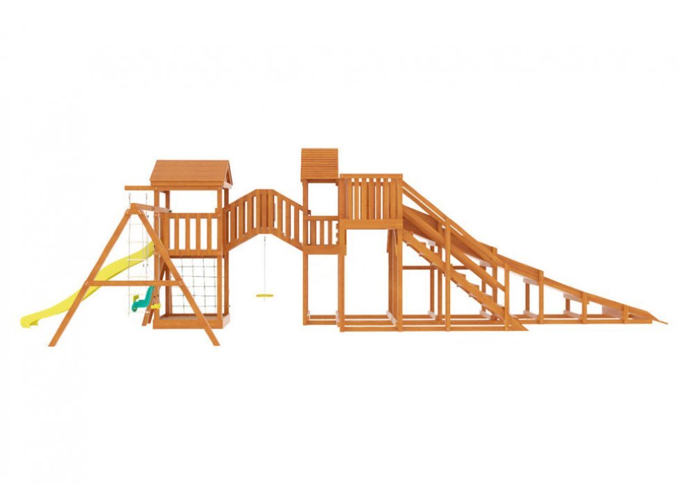Детская деревянная зимняя горка Snow Fox 5,9 м + Панда Фани Gride - вид 4