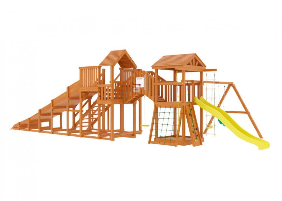 Детская деревянная зимняя горка Snow Fox 5,9 м + Панда Фани Gride - вид 3